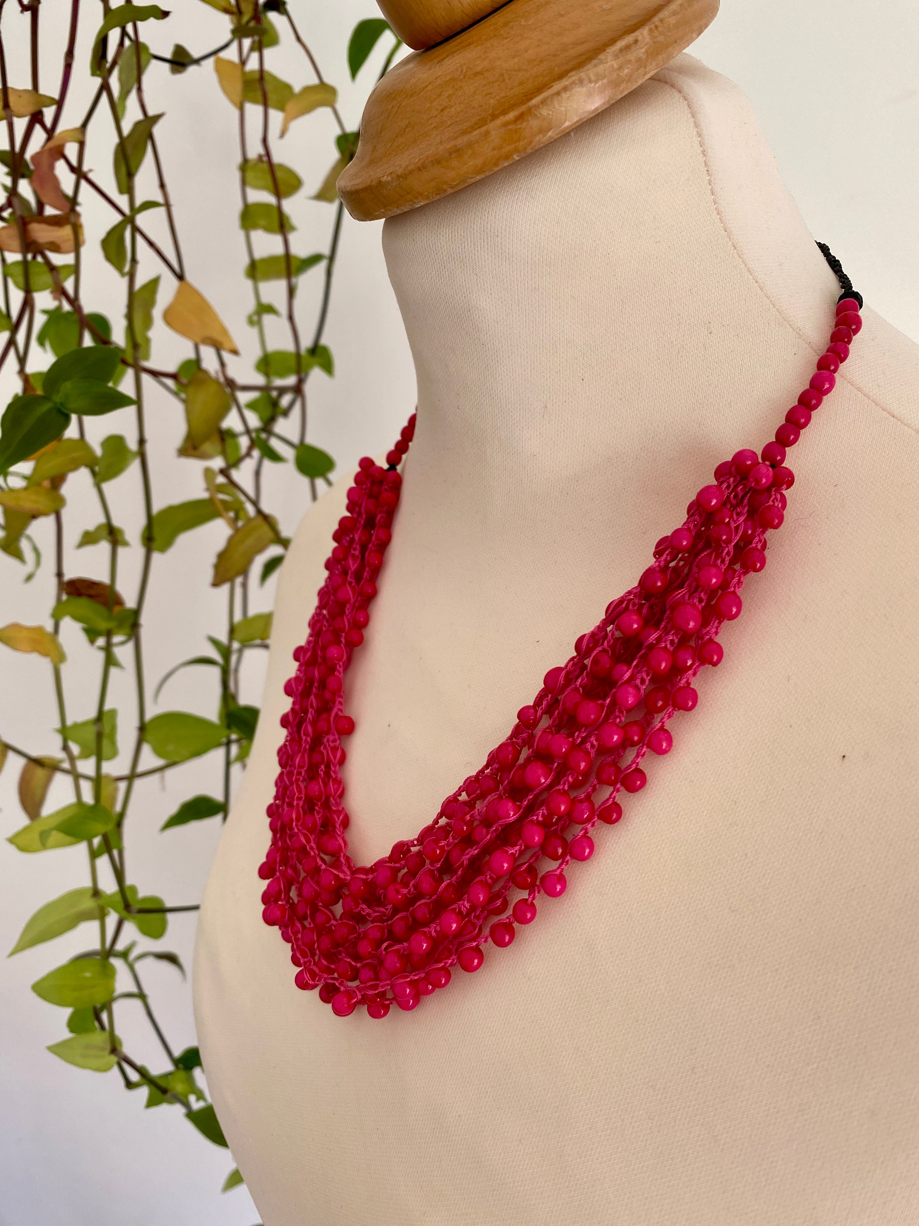 Pink Chirilla seeds Necklace Set